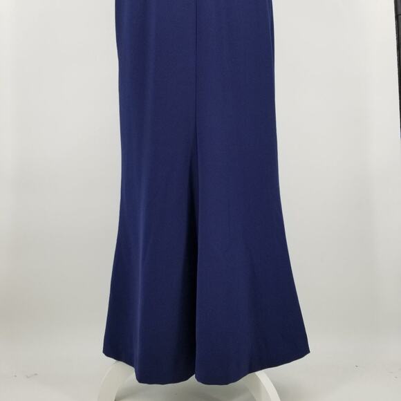 Rene Ruiz Collection Evening Dress 4 Sequins Off The Shoulder Column Navy Blue - Picture 10 of 16